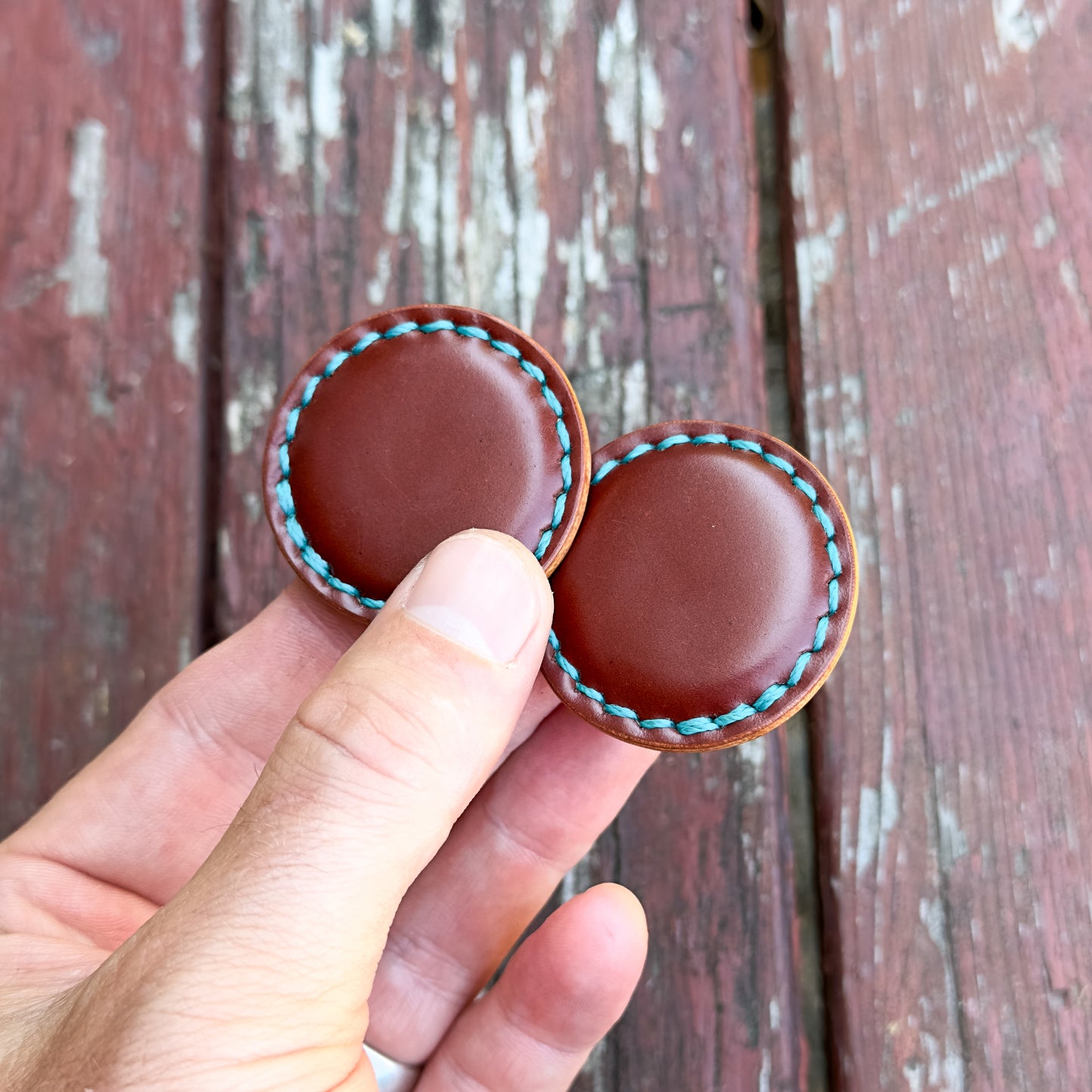 Leather-Covered Magnetic Fidgets (Shell Cordovan)