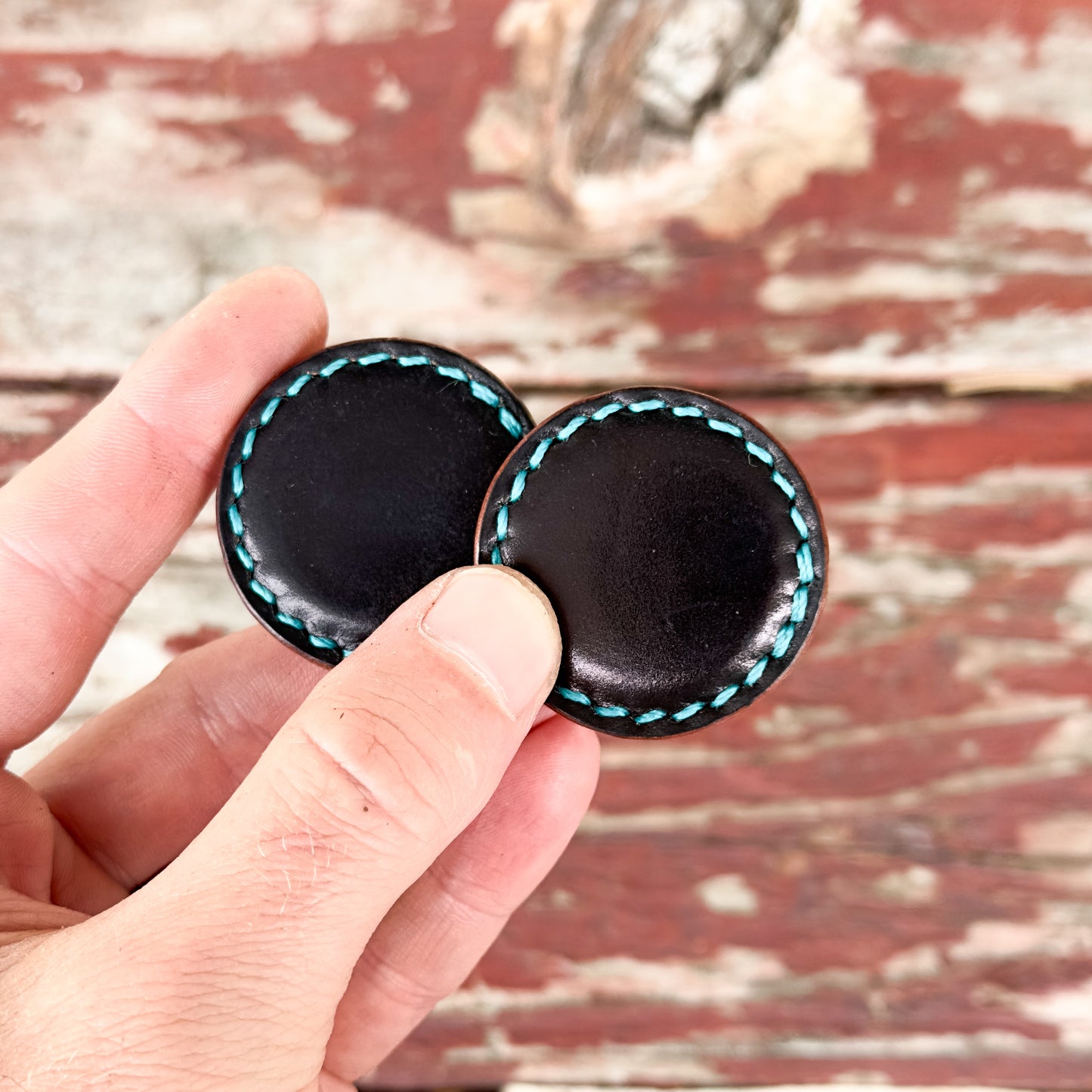 Leather-Covered Magnetic Fidgets (Shell Cordovan)