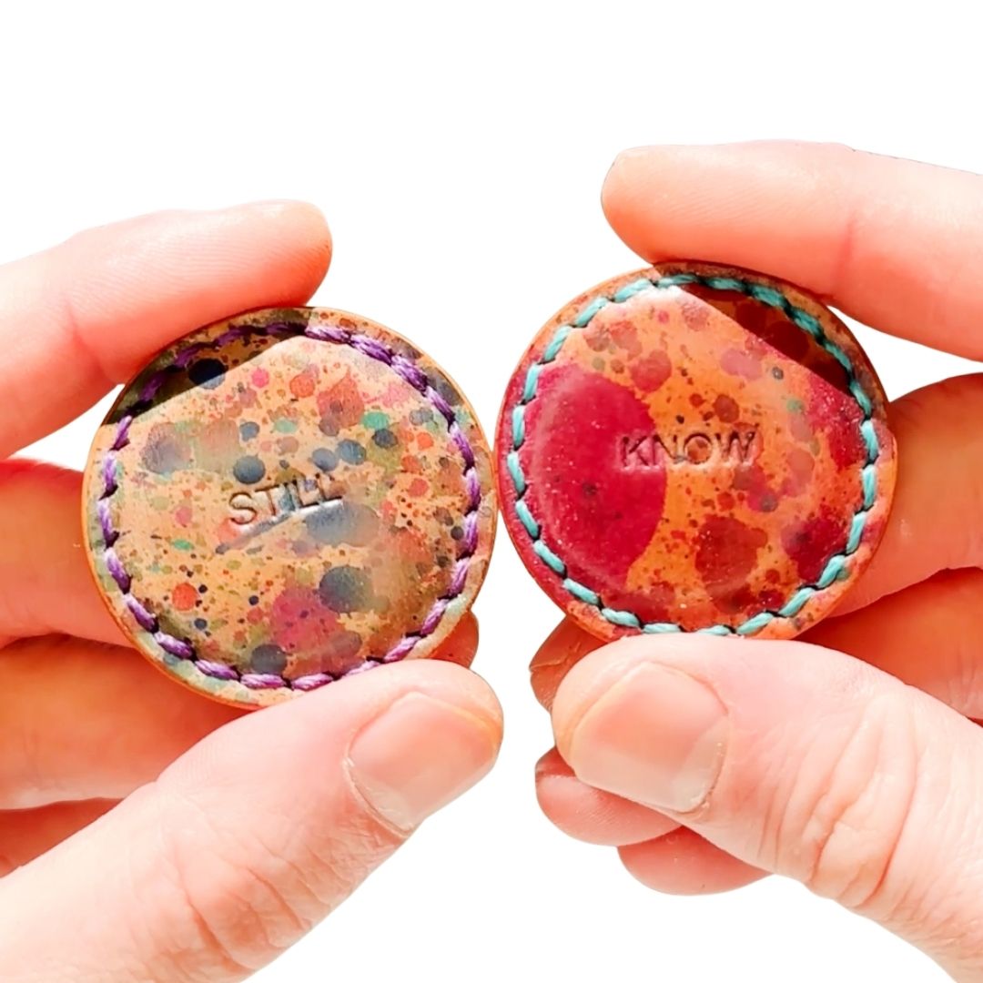 Leather-Covered Magnetic Fidgets (Shell Cordovan)