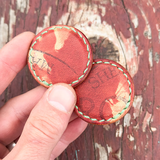 Leather-Covered Magnetic Fidgets (Shell Cordovan)