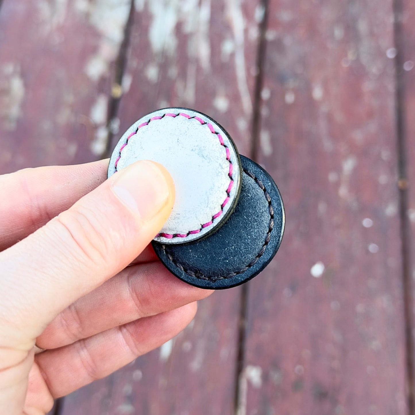 Leather-Covered Magnetic Fidgets (White Wax)