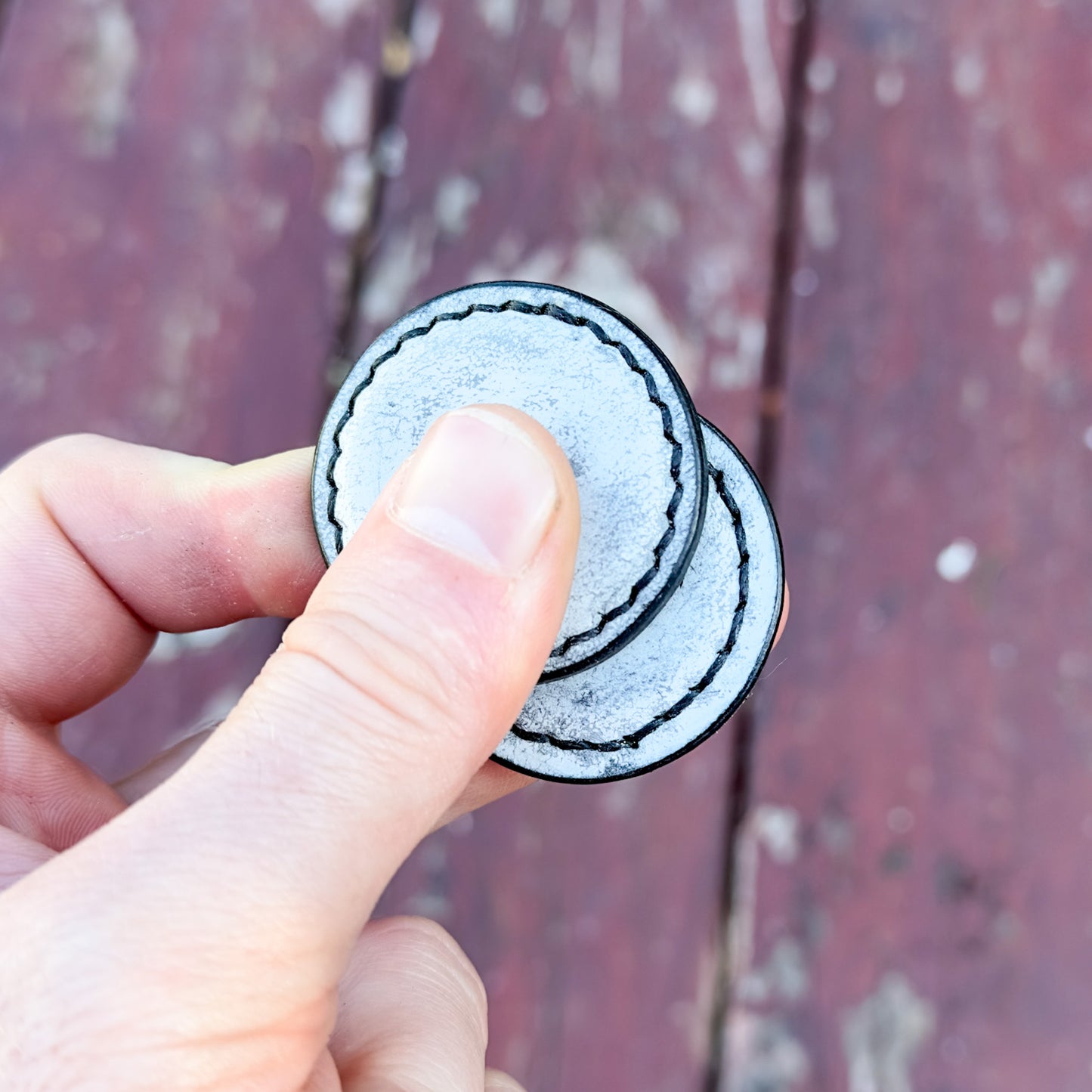 Leather-Covered Magnetic Fidgets (White Wax)