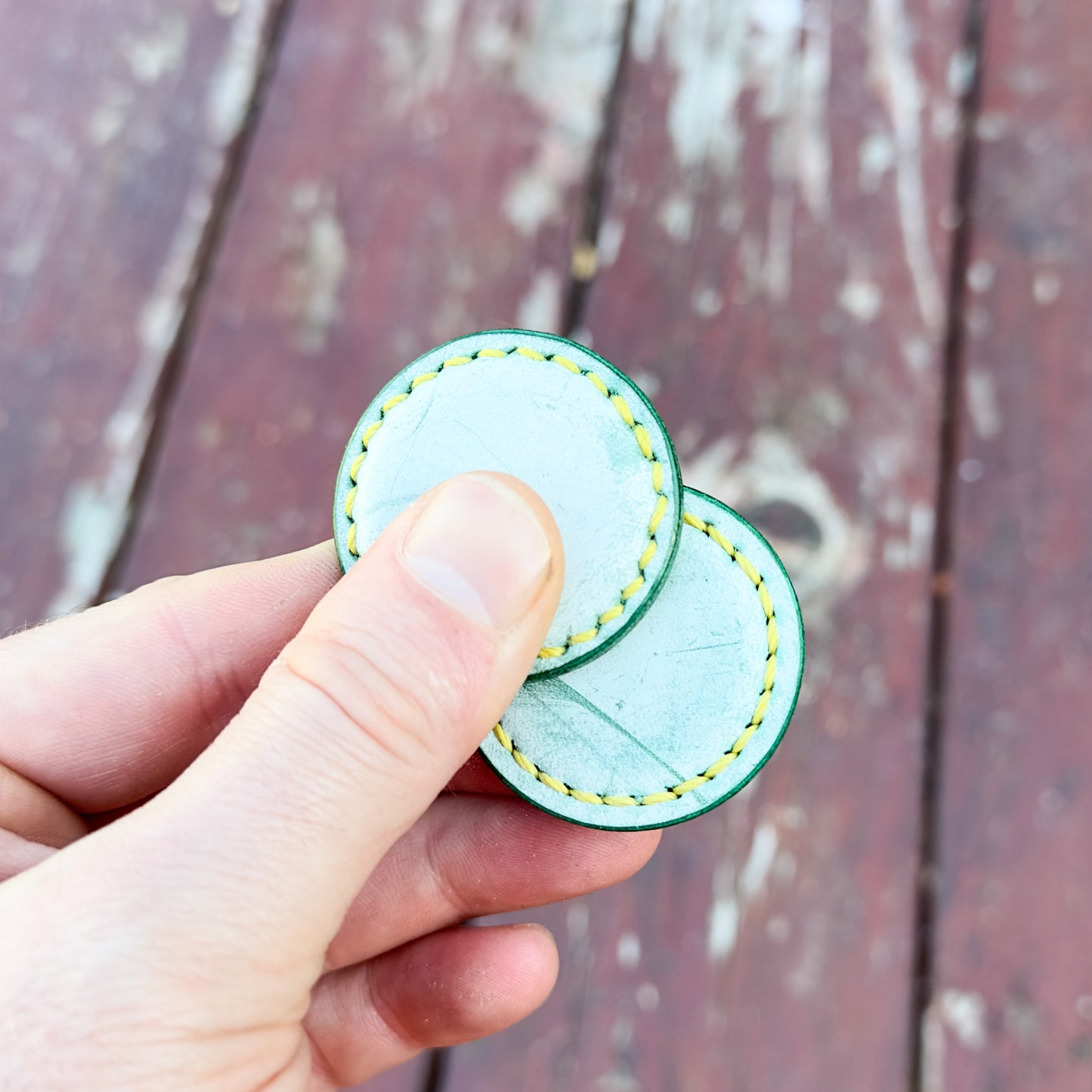 Leather-Covered Magnetic Fidgets (White Wax)