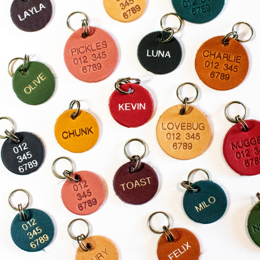 Leather Pet ID Tag